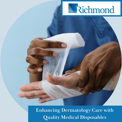 dermatologist wrapping hand with gauze
